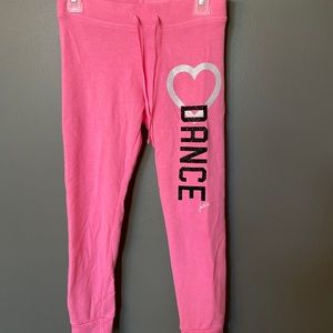 Justice sweat pants joggers pink dance size 7